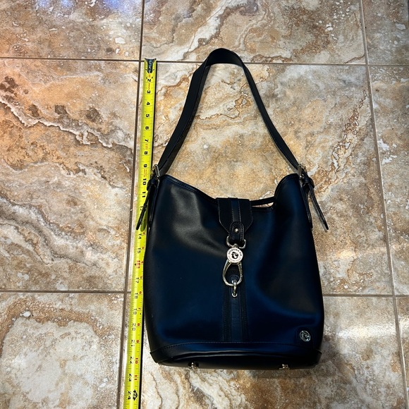 Spartina 449 Black Leather Bucket Bag EUC - Picture 13 of 15